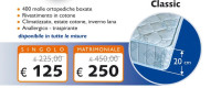 MATERASSO ORTOPEDICO A MOLLE MODELLO CLASSIC ALTO 21 CM - TUTTE LE MISURE DISPONIBILI ENTRA LA SCELTA