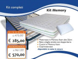 KIT IN MEMORY FOAM CON MATERASSO 22 CM - RETE - CUSCINI - COPRIMATERASSO - DISPONIBILE IN TUTTE LE MISURE ENTRA PER LA SCELTA