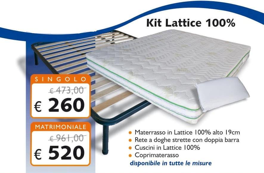 Kit lattice 100 con materasso 19 cm rete cuscini ... Scelta materasso matrimoniale