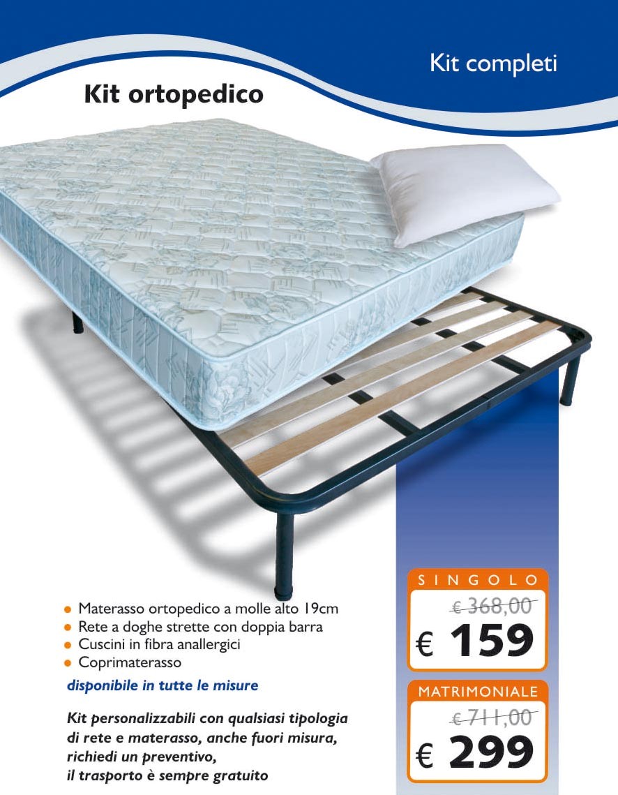 KIT ORTOPEDICO A MOLLE CON MATERASSO SMART 19 CM - RETE - CUSCINI ... KIT ORTOPEDICO A MOLLE CON MATERASSO SMART 19 CM - RETE - CUSCINI ...