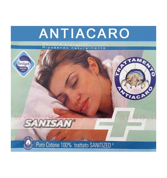COPRIMATERASSO ANTIACARO SANISAN COTONE 100%