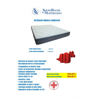 Materasso in Memory Foam Modello Abbraccio - Dispositivo Medico Detraibile,  tutte le misure disponibili