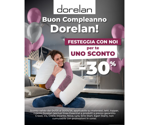 BUON COMPLEANNO DORELAN - MAGGIO 2026 SCONTO DEL 30%